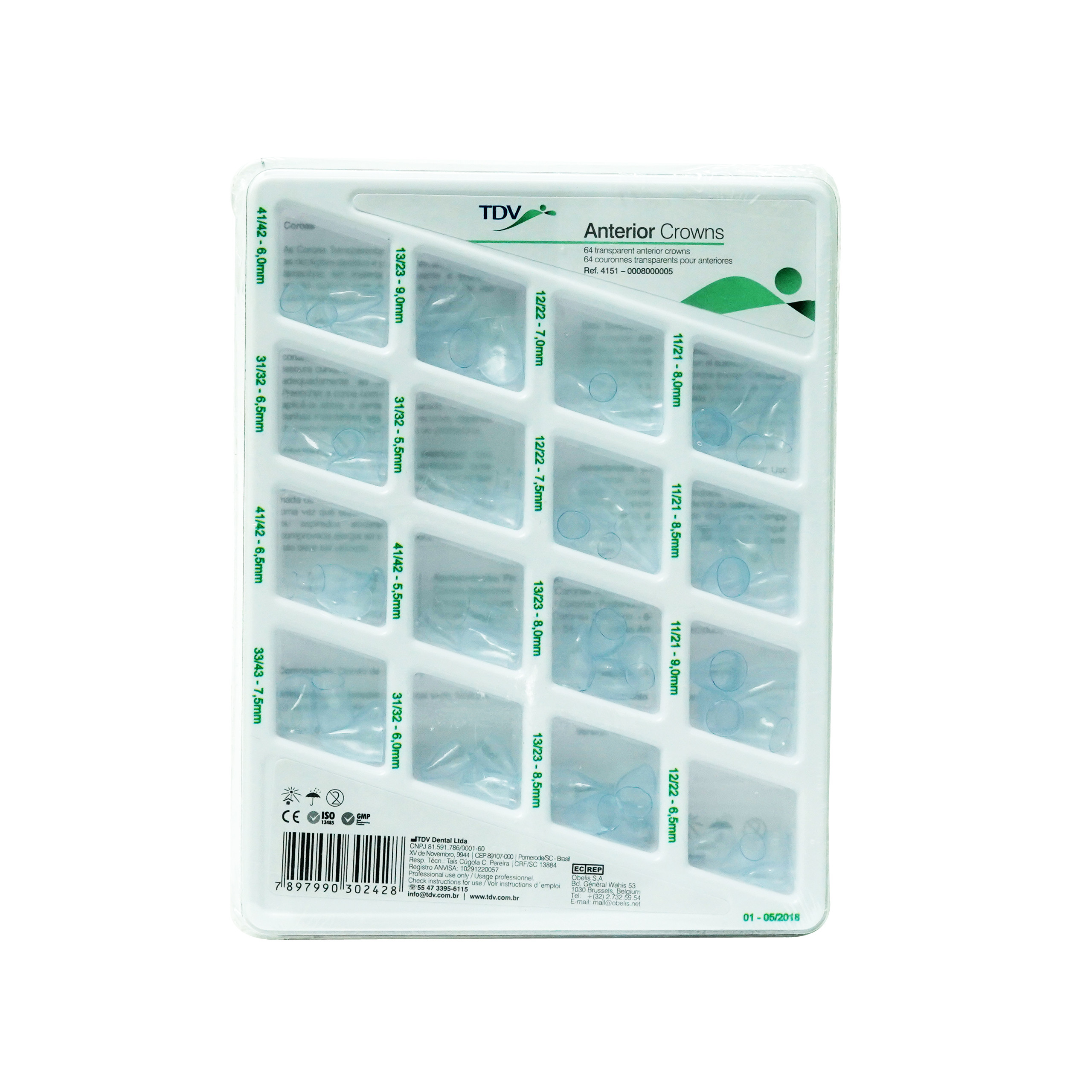 TDV Anterior Crown Teeth For Adults 64 Pc